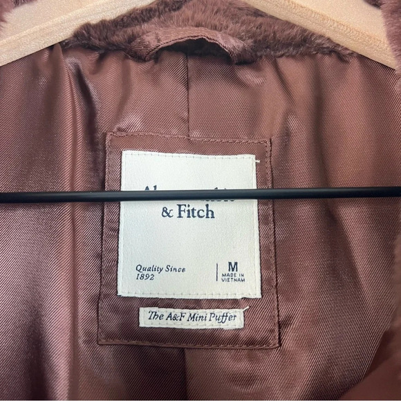 Abercrombie & Fitch Brown Faux Fur Mini Puffer - Picture 10 of 11